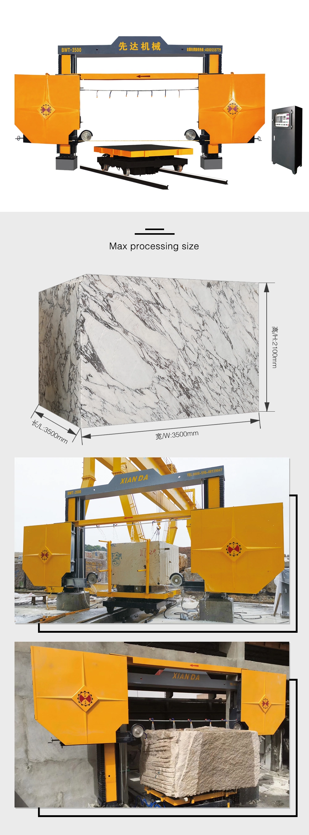 CNC Diamond Wire Saw Machine Stone Block Dressing Machine 0