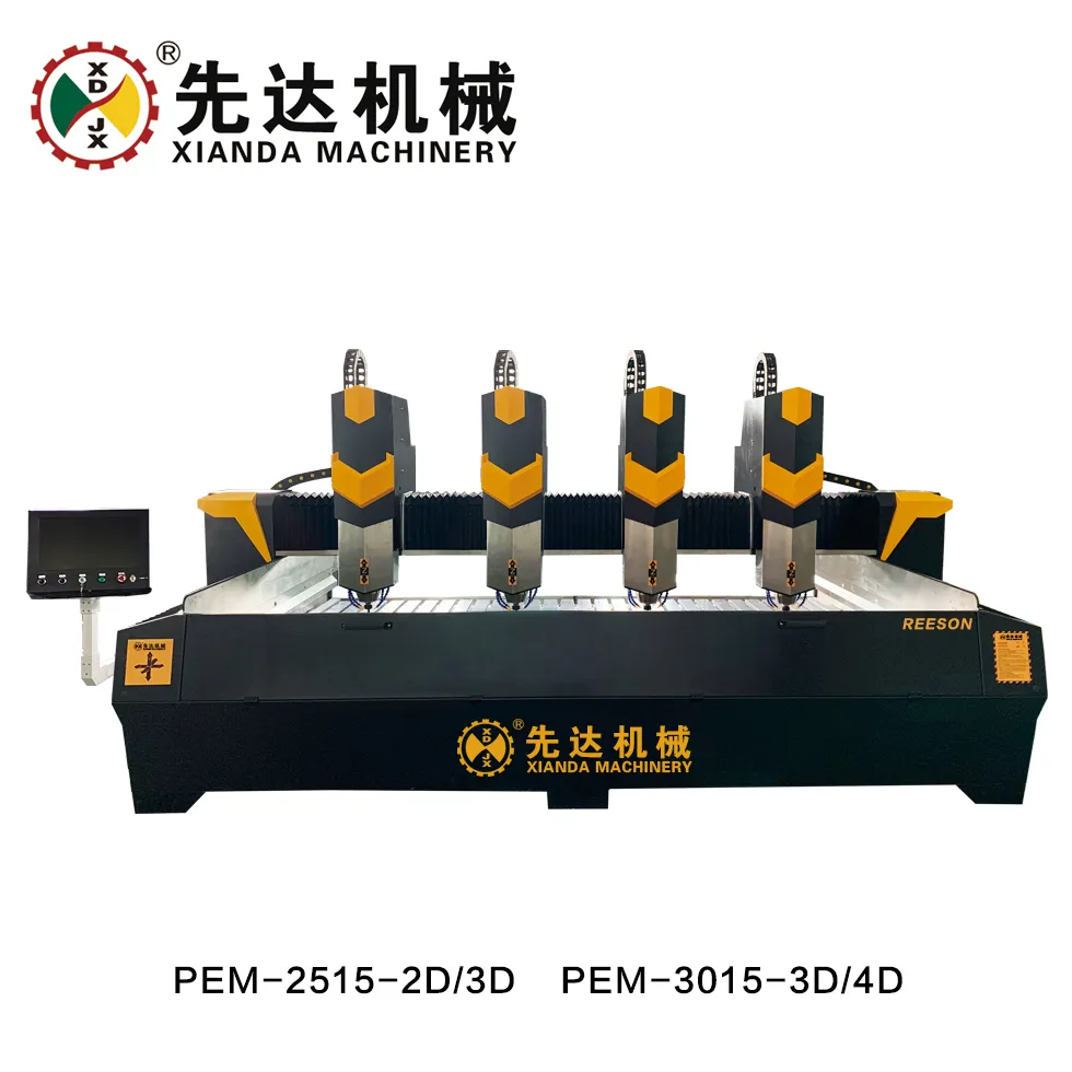 Professional 5-Axis CNC Bridge Cutting Machine with 3400x2000mm Worktable and 0°-360° Head Rotation for Precision Stone Cutting 2