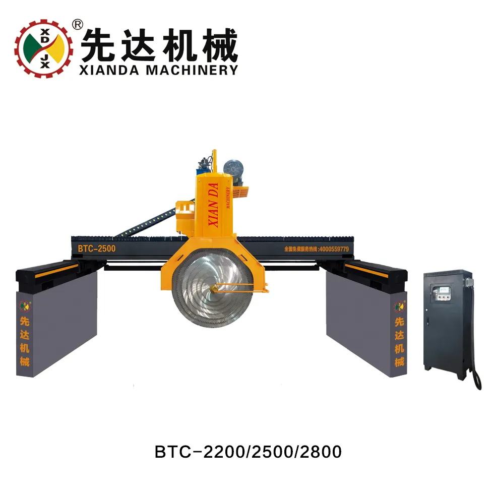 5-Axis CNC Bridge Saw Cutting Machine with 3400x2000mm Worktable and 0°-360° Head Rotation for Granite and Marble 4
