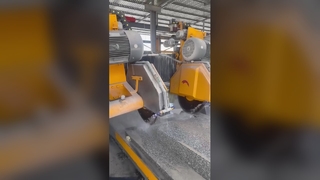 Four-slice edge cutting machine for column slab