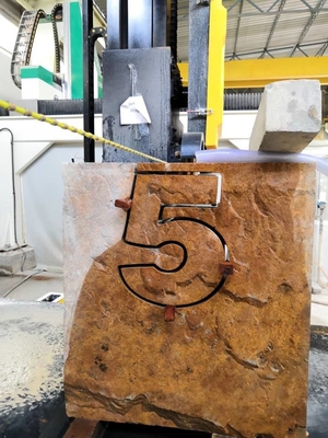 5 Axis CNC Wire Saw Stone Cutting Machine For Shaping Granite Marble Slab