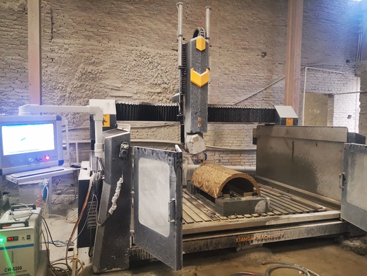 4 Axis Arc Slab Column Carving Machine For Marble Ganite Bulestone Jade Agate