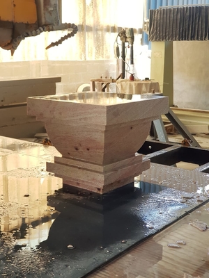 4 Axis Diamond Wire Saw Machine For Processing The Circular Stone Slab，column，letter，characters