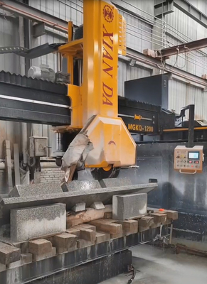 Four Column Middle Block Stone Slab Cutting Machine With Double Hydraulic Cylinder