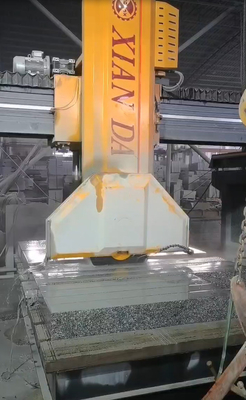 Four Column Middle Block Stone Slab Cutting Machine With Double Hydraulic Cylinder