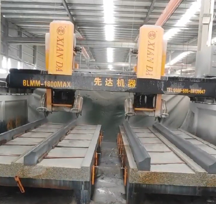 3 Axis CNC Dual Beam Bridge Type Four Blade Cutting And Milling Machinery For Large Scale Special Shaped Stone Processin