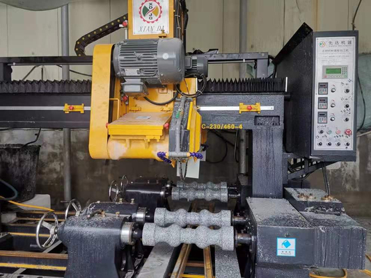 PLC / CNC Four Pcs Baluster Cutting Machine For Pillar，column Base And Column Caps Roadblock