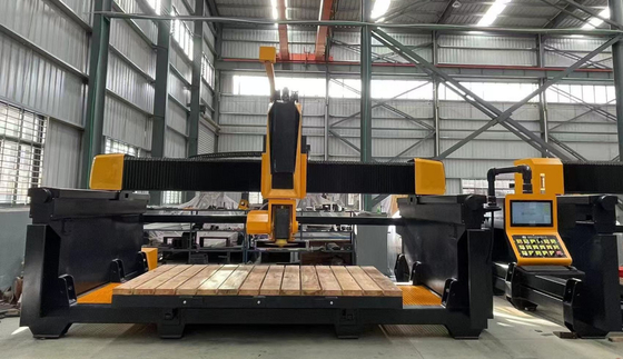 5 Axis CNC Bridge Saw Machine For Marble Kitchen Countertop With Italy Esa System Automatic Program Software Stone Cutting