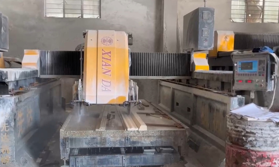 High Precision Stone Bridge Type Linear Cutting & Milling Machine | CNC Controlled for Marble/Granite Profiling