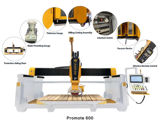 5-Axis Bridge Stone Cutting Machine | CNC Granite & Marble Profiling Saw