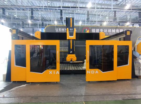 5-Axis CNC Router Bridge Saw Cutting Machine with 5-Axis Simultaneous Control 20 kW BT40 Spindle and Hybrid Table Design