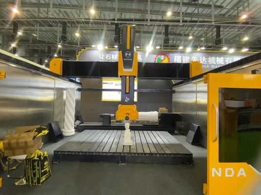 5 Axis CNC Router with 20 kW BT40 Spindle True 5-Axis Simultaneous Control and Hybrid Table Design for Precision Stone Cutting
