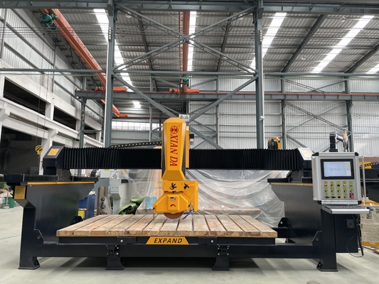 4 Axis CNC Bridge Saw Cutter Machine for Cutting Milling Drilling Processing Stone Granite Marble Quartz Kitchen Countertop Slab Tile Sink Cutout
