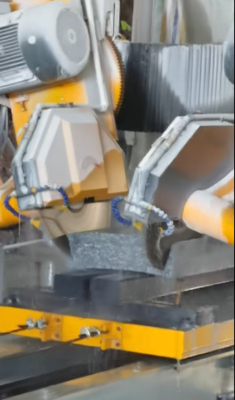 CNC Twin Blade Stone Arc Chamfering Machine for Granite & Marble 45° High Precision