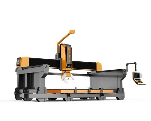 Automatic Smart Monoblock 5 Axis CNC Bridge Saw Cutting Machine for Granite Marble Quartz with 3400*2000*180mm Max Processing Size 15kw Motor 380V Power