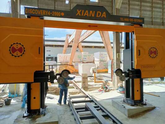 4-Axis CNC Diamond Wire Saw Machine With 360° Servo-Rotary Table 16-Surface Slideway And 28 Rolling-Wheel Lift For Marble Granite