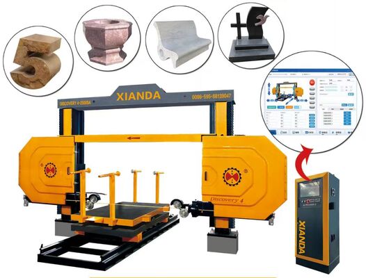 4-Axis CNC Diamond Wire Saw Machine With 360° Servo-Rotary Table 16-Surface Slideway And 28 Rolling-Wheel Lift For Marble Granite
