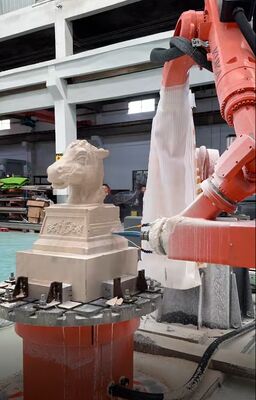 6-Axis CNC Robot Stone Cutting Machine with Interpolated Control and BT40 Spindle for Large-Scale Carving up to 3100mm