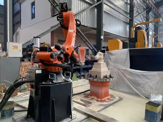 6-Axis CNC Robot Stone Cutting Machine with Interpolated Control and BT40 Spindle for Large-Scale Carving up to 3100mm