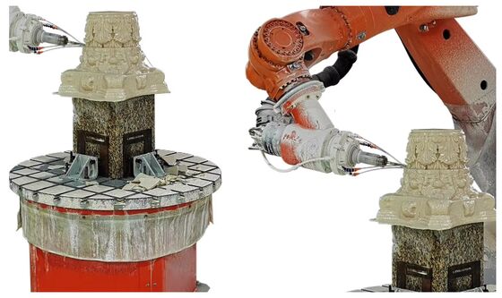 6-Axis CNC Robot Stone Cutting Machine with Interpolated Control and BT40 Spindle for 3100mm Large-Scale Carving