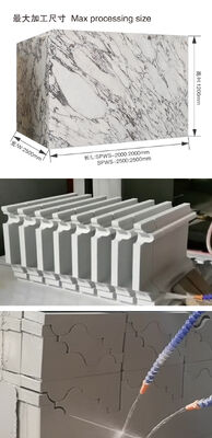 Foamed ceramic diamond wire saw machine with 2000mm*2500mm*1200mm max processing size, 7.5kw main motor, and 20-40m/s wire speed