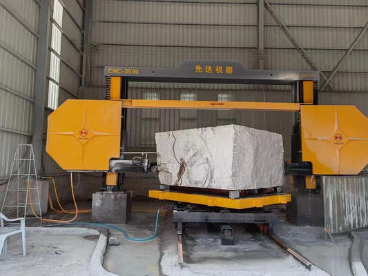 CNC Diamond Wire Saw Machine with 360° Rotating Trolley 1600mm Wheel Diameter and 4m³/h Water Consumption
