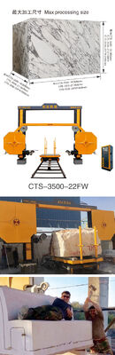 CNC Diamond Wire Saw Machine with 360° Rotating Trolley 1600mm Wheel Diameter and 4m³/h Water Consumption
