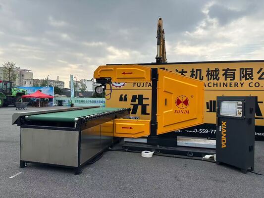 360° Rotatable A-Axis Vertical CNC Diamond Wire Saw Machine with Permanent-Magnet Main Motor for 2300mm Stone Cutting