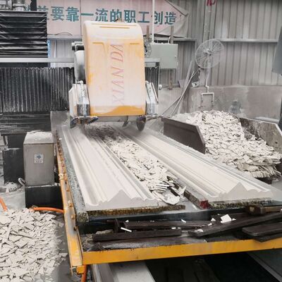 PLC Control Stone Line Profiling Machine with Double-Blade Cutting and Heavy-Duty Welded Steel Frame