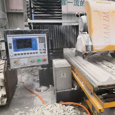 PLC Control Stone Line Profiling Machine with Double-Blade Cutting and Heavy-Duty Welded Steel Frame