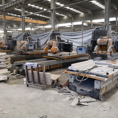 PLC Control Stone Line Profiling Machine with Double-Blade Cutting and Heavy-Duty Welded Steel Frame