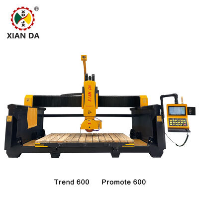 Xianda Trend 600 & Promote 600 5 Axis CNC Bridge Saw Stone Cutting Machine for Granite Quartz Countertop Artificial Stone Mold Milling