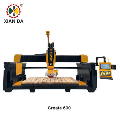 Xianda Create 600 Heavy Duty 5 Axis CNC Bridge Saw | For Long-Hour Heavy Cavity Milling, Artificial Stone Mold & Quartz Countertop Production