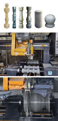 PLC/CNC Control Four Pcs Baluster Cutting Machine For Marble Granite Processing
