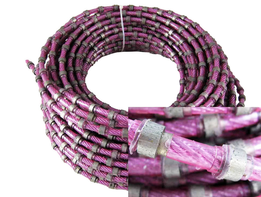 Hard Rock Marble Block Diamond Coated Wire Saw For Stone 25-35m/S Line Speed